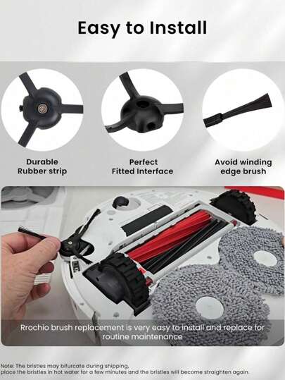 Side Brush Replacement Roborock S8 Pro Ultra, S7 Max Qrevo, Qrevo Slim, Series Of MaxV/S7/Q7Max/Q8 Max/S8/Q7/Q5/S6/S5/S4/E5/E4/E3/E2 Robot Stofzuiger Cleaner view 7