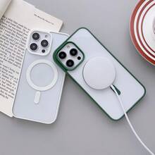 Transparent White Edge Soft Gel Magnetic Charging Protective Case | Compatible With MagSafe, Shock-Resistant Ultra-Thin, Suitable For, Waterproof, Anti-Drop, Scratch-Resistant - White - View 4