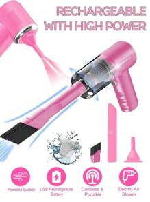 Easypie Selection 3-In-1 Handheld Vacuum Cleaner - 2000mAh, Fast Charging And Strong Wet/Dry Suction For Car, Home, And Pets, USB-C Charging, Washable Filter, Low-Noise Air Purifier & Multi-Nozzle Kit, A Must-Have For Car Detailing, Keyboard Cleaning, Desk Organization, Driver's Interior Care, And Home Cleaning Gadget Enthusiasts