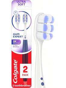 - Cepillo de Dientes Manual Ultra Suave Gum Expert - Paquete de 2 - Morado - Salud de las encías - Ver 1