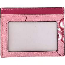 Slim Card Case For Women Leather Credit Card Holder With Cherry Print Red - Đỏ - Xem 3