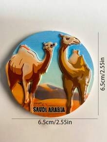 1 pieza Imán de nevera 3D cultural, Diraiyah Old Town, Arabia Saudita, regalo de recuerdo de viaje, decoración del hogar Día Nacional Saudí Arabia Saudita