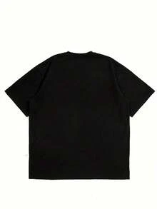 Camiseta de Hombre de Algodón de Manga Corta Estilo Impreso Absorbente de Sudor Cómoda Estilo Casual de Verano Versátil Adecuada para Todos los Tipos de Cuerpo - Negro - Ver 2