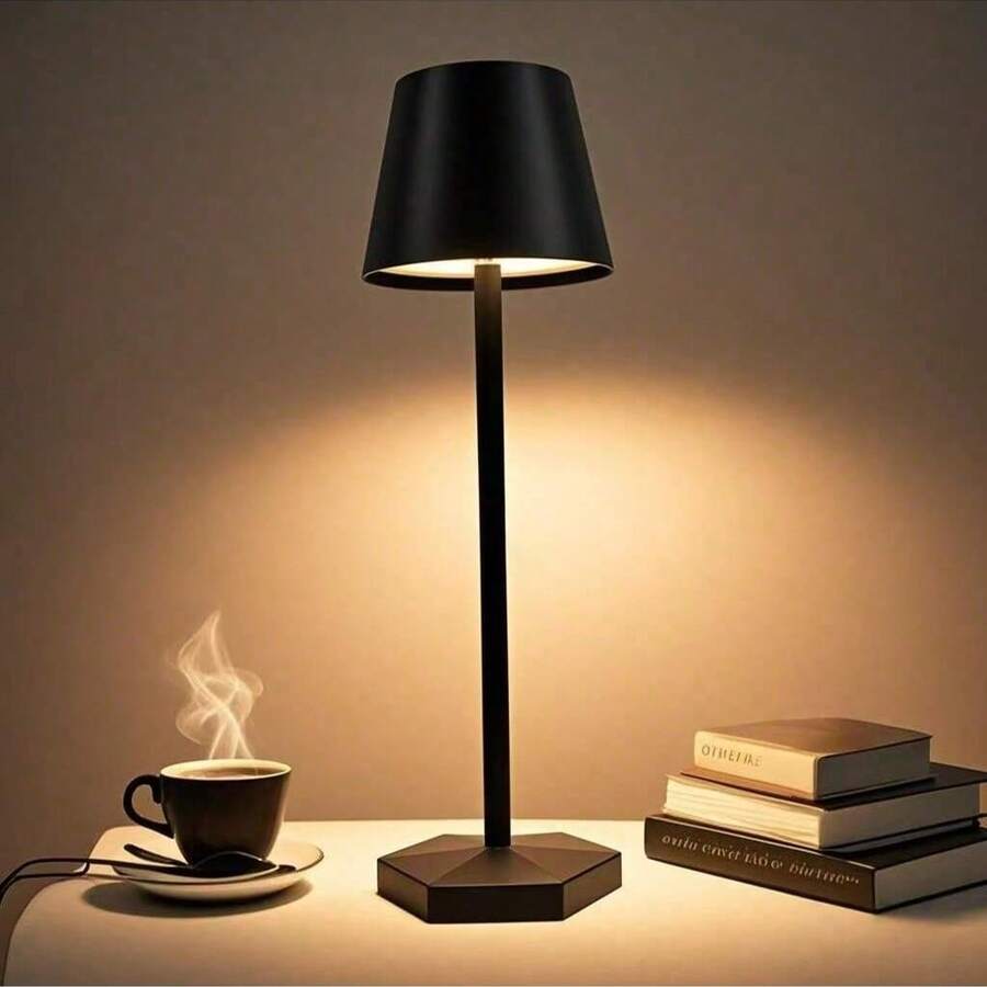 Modern Wireless Desk Lamp - USB Powered LED Table Lamp With Touch Dimming Switch, Portable Bedside Light, Black/White, Suitable For Bedroom, Living Room, Office, Patio - Includes USB Cable, Home Decor Lighting, Minimalist Style, High-Quality Material, Dimmable, Home & Office Use