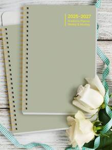 BUBU 1 件全新计划笔记本，带重要索引的简易日记本，螺旋装订笔记本，开学用品 - 綠色 - 查看 3