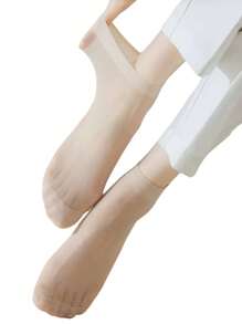 5/10/20/30 Pares de Meias Soquete de Cor Sólida, Uso Casual para o Dia a Dia e em Casa