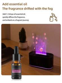 1pc Fragrance Diffuser, Essential Oil Diffuser, Aroma Diffuser With 7-Color Flame Simulation Night Light, Suitable For Office, Living Room, Bedroom, Yoga Studio, Car