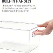 صندوقان كبيران قابلان للتكديس لحفظ المشروبات - صناديق تخزين بلاستيكية شفافة للثلاجة والخزانة وسطح العمل - مثالية لتنظيم الطعام والمشروبات في المطبخ والمخزن