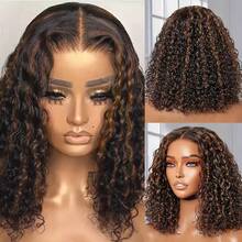 30 Inch Highlight Ombre Lace Front Wig Human Hair Pre Plucked 1B/30 Black Brown 13x4 HD Lace Frontal Wigs Human Hair Deep Wave Honey Blonde Human Hair Wigs - Bắt nguồn từ & Ombre - Xem 3