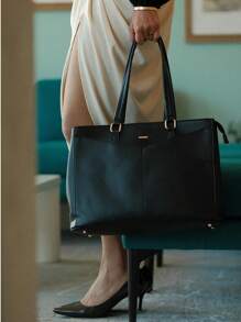 NEWHEY 15.6 英寸防水笔记本电脑背包，带防盗磁扣，大容量 PU 皮革包，适合工作和旅行，可装笔记本电脑、iPad - 彩色 - 查看 10