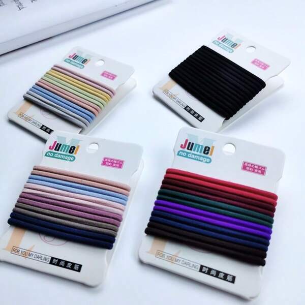 A Pack Of 3/6/12 Large Elastic Bands, Candy Color, High Stretch Elastic Bands, Multi-Color Mix And Match Elastic Bands, Basic Ponytail Balls, Scalp Belts, Home Life, Daily Necessities