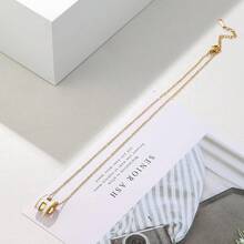 H Necklace For Women18K Gold Plated Classic Letter Design Cute Fashion Necklace Pendant Jewelry Gifts For Women2025 - 金白色 - 查看 9