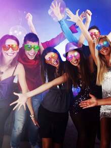 6/12pcs LED Light Up Glasses, Multi- Colors Shutter Shade Glow Glasses, Wireless Flashing Luminous Glasses, 3 Modes Flashing Light Party Glasses, Glow In The Dark Party Supplies, Party Gifts Birthday Party Gifts(Random Color)