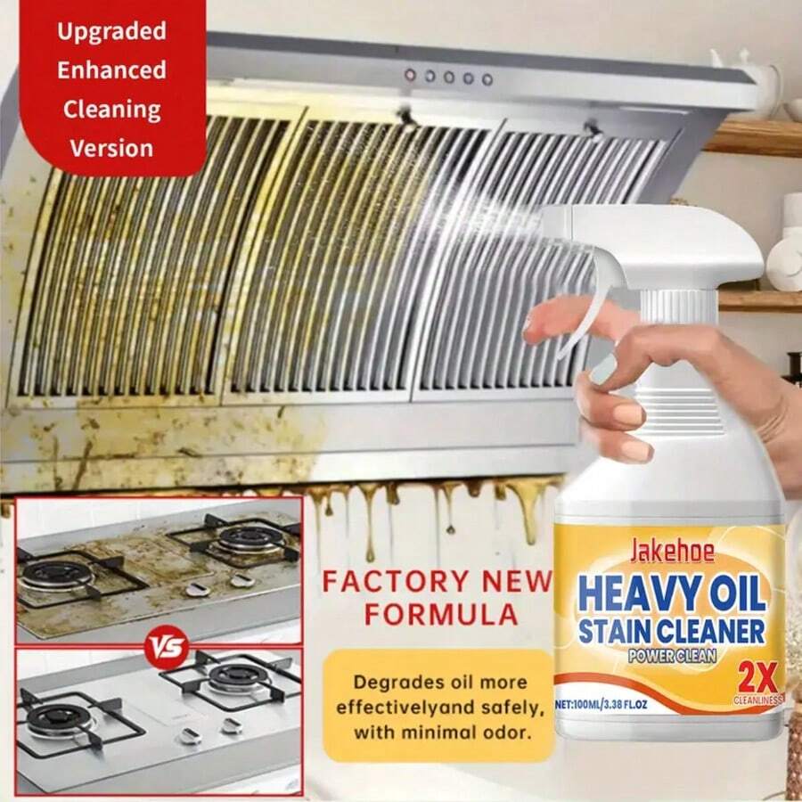 Kitchen Oil Stain Cleaning Spray Heavy Oil Stain Cleaning Agent Range Hood Kitchen Utensils Decontamination Cleaning - 黃色 - 查看 1