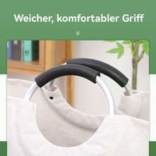 Wäschekörbe, Faltbar Wäschekorb, 62L Wäschesammler, Wäschesack,Wäschesortierer, wasserdicht, mit Griffe, Wäschetonne Stoff, 35x65cm, schwarz