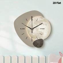 2D Flat, 1pc Modern Fashion Ideas Art Decorative Wall Clock, Super Silent Quartz Movement, No Ticking Sound, Decorative Clock For Living Room, Bedroom, Office, Kitchen And Cafe, Perfect For Christmas, New Year, Valentine's Day Gifts - Multicolor - View 9