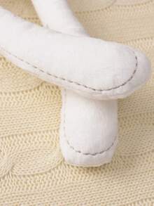 1 pieza Muñeco de peluche de conejo blanco, animal de peluche suave y lindo para niños - Blanco - Ver 4