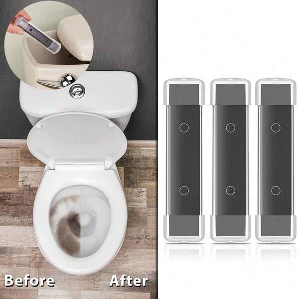 3 Stück magnetische Toilettenreiniger, schwarze Toilettenreinigungsmagnete, langanhaltend magnetische Tankreiniger für Haushalt, Badezimmerreinigungsbedarf gegen Flecken ohne Chemikalien
