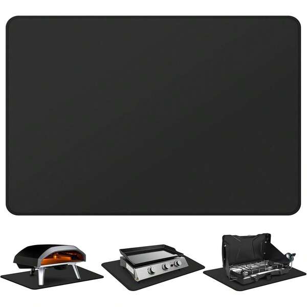Fireproof & Waterproof Under Blackstone Griddle BBQ, Protect Your Prep Table And Outdoor Grill Table - Heat Resistant Grill Table (Black,16 X 24in)