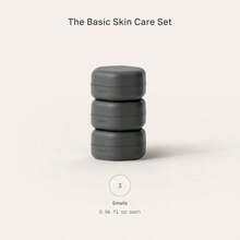 MYYE Travel Containers Basic Skincare Set Magnetic Containers With LidsCarry On Travel Entials For Women Men 3 Small Capsules 0.56oz Cleanser Moisturizer And SunIcon Labels Sand - 基礎套裝+木炭 - 查看 2