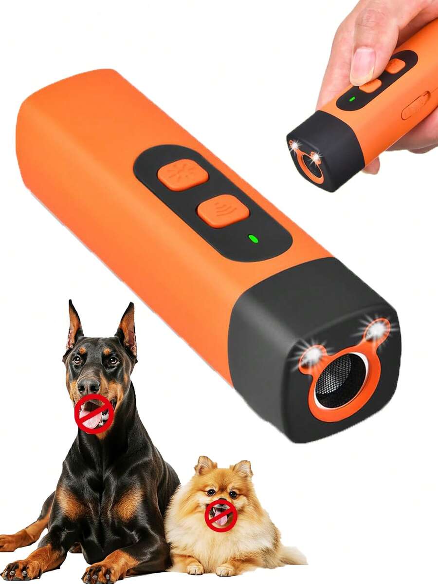 Dog Bark Deterrent Devices Rechargeable Anti-Barking Device For Dogs 26.25ft Range Bark Control Indoor Outdoor With Flashlight Dog Training Ultrasonic Dog Repeller Portable Device