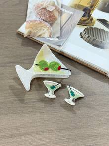 3个/1个鸡尾酒橙汁造型发夹,全新设计,适合丸子头装饰,节日礼物,秋冬季爪夹发饰,适合女士度假装扮和夏季海滩造型 - 彩色 - 查看 19