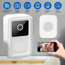 Smart Visual Doorbell With Camera, HD Camera, Wide Angle, Intelligent Voice Intercom, WIFI, Built-In Speaker, Bi-Directional Voice Intercom, Real-Time Alerts, App Control-400 MAh Battery Capacity