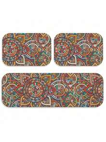 Conjunto 3 Tapetes Cozinha Moderno – Passadeira + Tapetes Decorativos - TPCOZ1280 - Visão 1