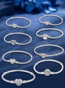 1Pc Glamorous 16-21CM Real Love Snake Bone Chain Bracelet For Women Girlfriend Gift Fine Ladies Jewellery - Silver - View 1