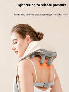HYUNDAI Massage Shawl Neck Massager, With Heating Function, Rechargeable Vibration, Massages Trapezius Muscle, Simulates Human Hand Massage For Neck And Shoulders