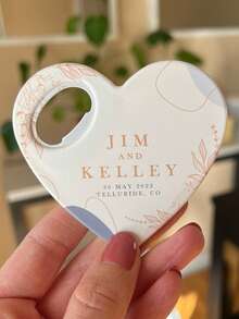 1个磁性开瓶器，婚礼回礼/宾客批量礼品，婚礼批量礼品，宾客婚礼礼品，感谢礼品，开瓶器婚礼回礼，宾客批量礼品，心形婚礼磁铁，婚礼日期磁铁，个性化婚礼回礼，送给他的理想礼物，送给她的理想礼物，女朋友，男朋友，家人，朋友，女士发饰，春季系列，可调节尺寸 - 白色 - 查看 10