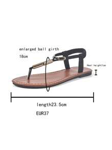 New Fashion Women Strap Slide Sandals, Stylish Casual Roman Style Slip-On Sandals In Black, Beige, Brown, Solid Color Woven Comfortable Beach Sandals, Blogger Recommended Thick-Sole Sandals, Summer Beach Shoes, Elegant Buckle Low Heel Round Toe Slides, Odor-Resistant Anti-Slip Fabric With Beaded Decor Simple Outdoor Slippers, Versatile Flat Slip-On Women Flat Sandals - Black - View 9