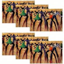 4/6pcs We Love Dances, Skull Halloween Place Mat Dining Table,Elegant Heat Protection, Classic Decor, And Spill-Resistant - Perfect For Coffee Tables, Dining Tables, And Kitchen Tables - Enhance Your Home Decor With A Unique Touch Halloween Party - Multicolor - View 8