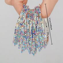 Women's Stackable Crystal Bracelet Set - Adjustable Stretch Multi-Color Sparkling Rhinestone Wrap Bangle, Elegant Fashion Jewelry Gift - Color - View 3
