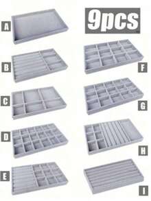 Khay đựng trang sức nhung 9 trong 1, Khay đựng đồ có ngăn kéo, Hộp đựng nhẫn, Khay xếp chồng, Hộp đựng trang sức dung lượng lớn với các ngăn riêng biệt, Giá trưng bày trang sức xếp chồng cho bông tai, dây chuyền, vòng tay, nhẫn, kẹp tóc, băng đô, túi đựng mỹ phẩm, túi đựng đồ trang điểm, hộp đựng đồ trang điểm, túi đựng mỹ phẩm, hộp đựng đồ trang điểm, túi đựng đồ vệ sinh cá nhân, hộp đựng đồ dùng trên bàn làm việc, túi đựng mỹ phẩm, túi đựng đồ trang điểm, hộp đựng đồ trang điểm, túi đựng đồ trang điểm, hộp đựng trang sức, túi đựng, hộp đựng cọ trang điểm, hộp đựng cọ, hộp đựng nước hoa, túi đựng, quà tặng Giáng sinh, trang trí phòng. - Xám - Xem 24