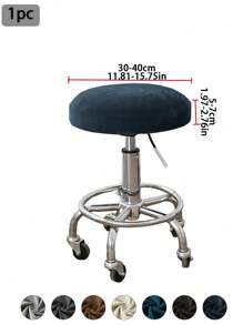 1 件/2 件银狐天鹅绒圆形凳套，经典简约设计，高弹性，防污防尘，适用于酒吧、餐厅、客厅装饰 - 彩色 - 查看 16