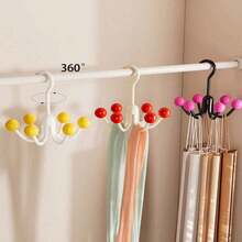 1pc Heavy Duty 360° Rotating 6-Hook Wall Mount Storage Rack For Coats, Bags, And Lingerie – Space-Saving Multifunction Closet Organizer With Build And Modern Finish, Wall-Sized Rack For Entryways, Bedrooms, And Hallways, Perfect For Maximizing Vertical Storage And Tidy Living Spaces, Easy Installation And Stable Mounting, Lightweight Yet Sturdy, Ideal For Apartment, Dorm, And Home Makeover - Multicolor - View 3