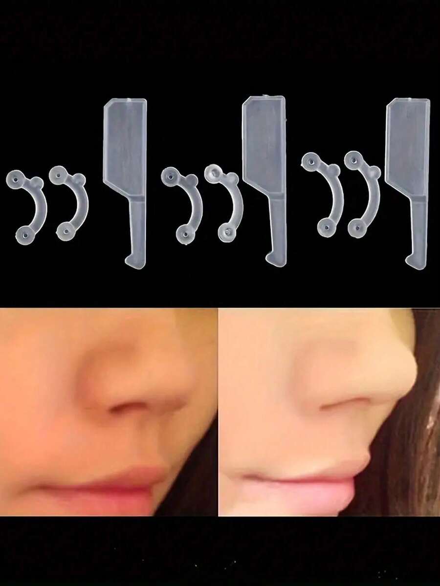 3件套鼻部塑形套装 - 鼻梁提拉塑形夹,无痛鼻部按摩器 - 3种尺寸,隐形鼻夹,无需电源/电池,无香型 - 彩色 - 查看 1