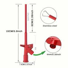 2 piezas Clip de prueba rápida Sonda de prueba flexible de aislamiento Adecuado para multímetro Enchufe banana de 4 mm, Cable de salto de agarre, Probador de alto voltaje profesional, Retraíble de resorte