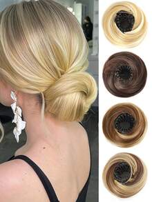 Brownish Black Fake Hair Buns Extensions Bird Nest Hair Clips Hair Accessories Ballet Bun Synthetic Donut Chignon Updo Hairpieces Expandable Bun Fixed Hair Claw Vintage Retractable Ponytail Holder Hairpin Buckles For Women Girls(3Inch)