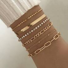 Gold Bracelets For Women, Stackable Bracelet Stack Set Adjustable Charm Paperclip Chain Cuban Link Layered Waterproof Jewelry Sets Gifts For Women