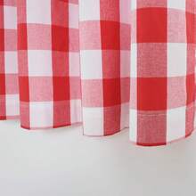 2 Paneles de Cortinas Semiopacos a Cuadros, Estilo Granja Decoración del Hogar Adecuado para Sala de Estar, Dormitorio, Balcón, Ventana Abuhardillada, Estudio, Estudio, Cortinas Decorativas con Ojales, Disponible en Cuadros Negro, Rojo y Blanco, Azul, Amarillo y Beige