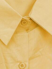 Casual Loose Oversized Shirt Linen Solid Long Shirts Korean Fashion Midi Shirts & Blouses Women Clothing Plus Size Tops - 黃色 - 查看 3