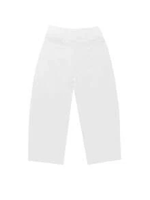 女士水洗阔腿牛仔裤，宽松休闲时尚百搭裤 - 白色 - 查看 9