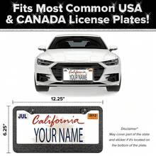 SCHWARZE Bling Diamant Nummernschild Rahmen 2 Packungen - AIRXWILLS Strass Nummernschild Rahmen für Frauen, Edelstahl funkelnder Auto Kennzeichenrahmen, 3 Stile zur Auswahl: 1 Stück/2 Stück/2 Stück + Bling Ventilkappen - Schwarz - Übersicht 4