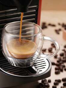 1-2-6 piezas Tazas de café de cristal de doble capa de 80ml con asa, set de tazas de café, set de tazas de té, con aislamiento térmico y resistencia a quemaduras. Adecuado para espresso y bolsitas de té. - Multicolor - Ver 11