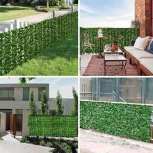 Privacy Fence Screen, Expandable Faux Privacy Fence Decoration For Outdoor Garden, Color Printing Sweet Leaves - màu xanh lá - Xem 8