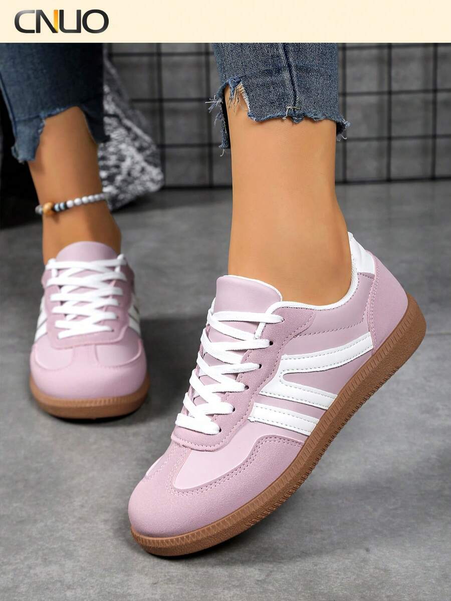 Women's Summer Casual Flat Soft Bottom Patchwork Color Sneakers, New Spring 2025 Collection - 紫色 - 查看 1