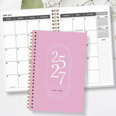 Trees 2025-2027 年计划本，周计划/月计划笔记本，螺旋装订，学术预约簿，日程日记，提升效率，8*6 英寸