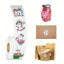 500Pcs Cute Unicorn Sticker Roll Aesthetics Stickers For Scrapbooking,Diary,Laptop,Bumper,Skateboard,Water Bottle,Computer,Phone,Cartoon,Hard Hat,Car Stickers And Decals,Unicorn,Sticker Roll,Stickers,Well Done Stickers,